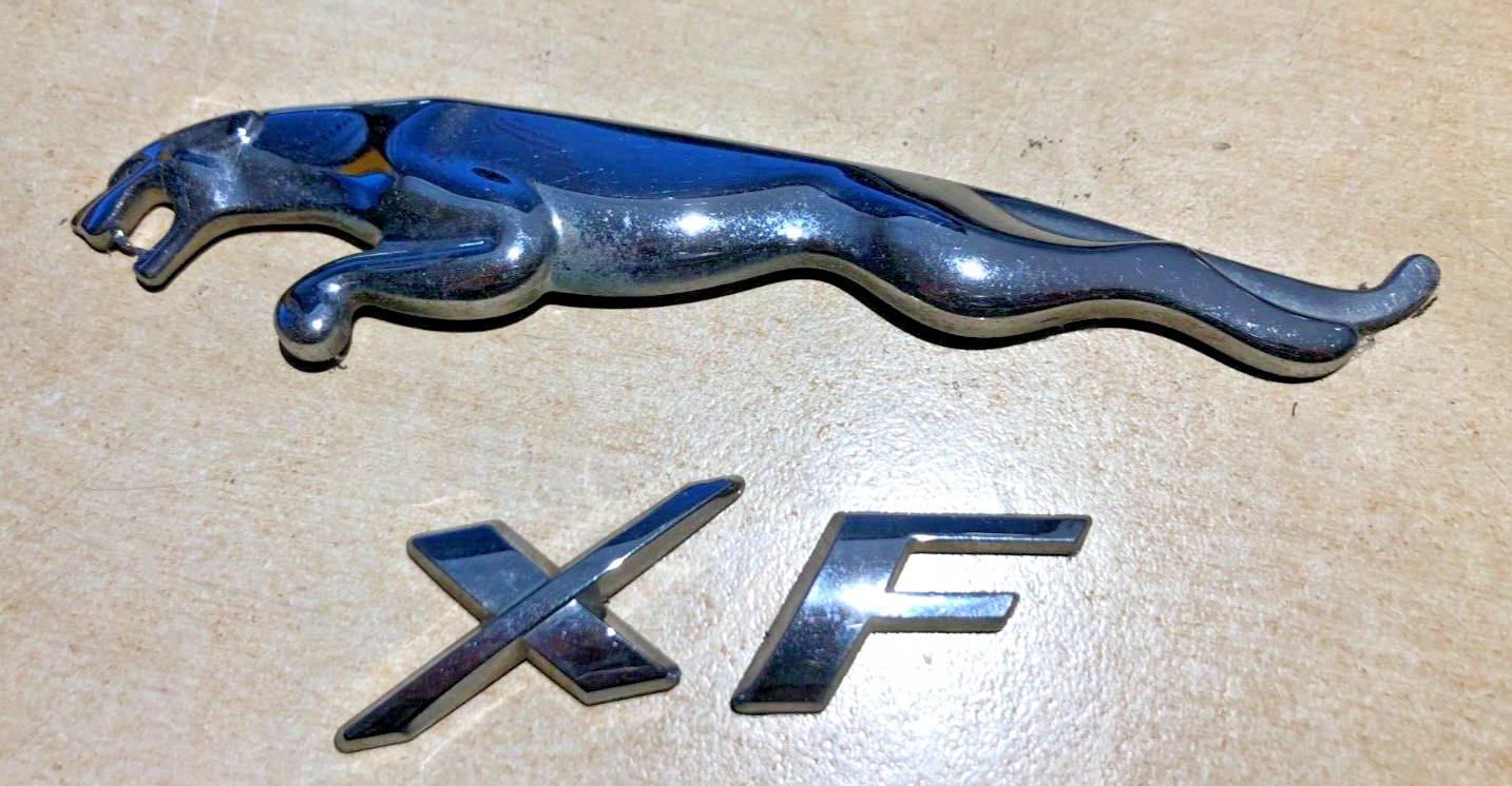 JAGUAR XF REAR TAILGATE CHROME LEAPER/XF LETTERS BADGE SET