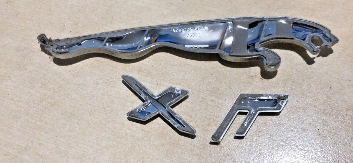 JAGUAR XF REAR TAILGATE CHROME LEAPER/XF LETTERS BADGE SET