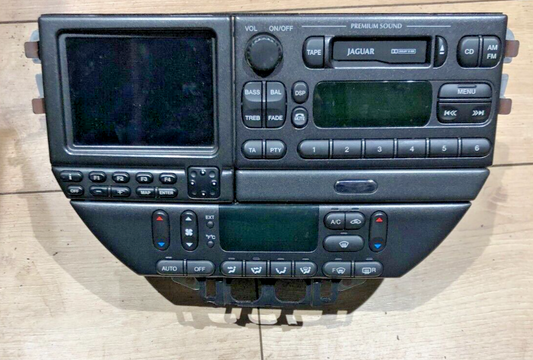 JAGUAR S-TYPE 1999-2002 RADIO CASSETTE,IN DASH NAV,COIN TRAY,AIR CON PANEL UNIT