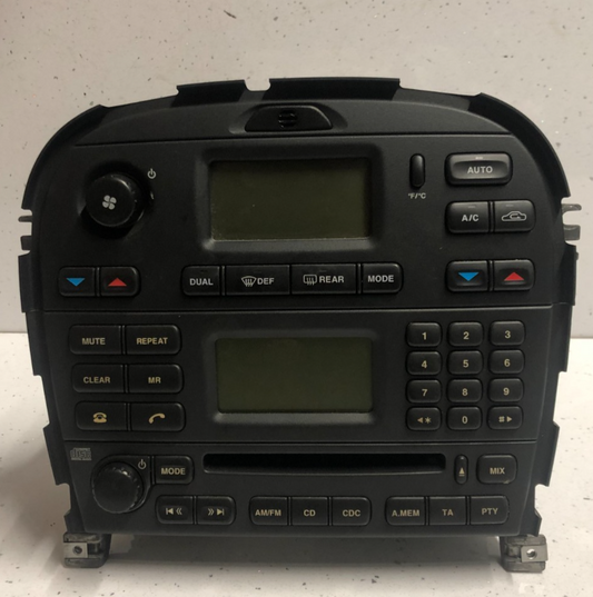 JAGUAR S-TYPE X200 STEREO RADIO CD PLAYER HEAD UNIT WITH AC CONTROL PANEL