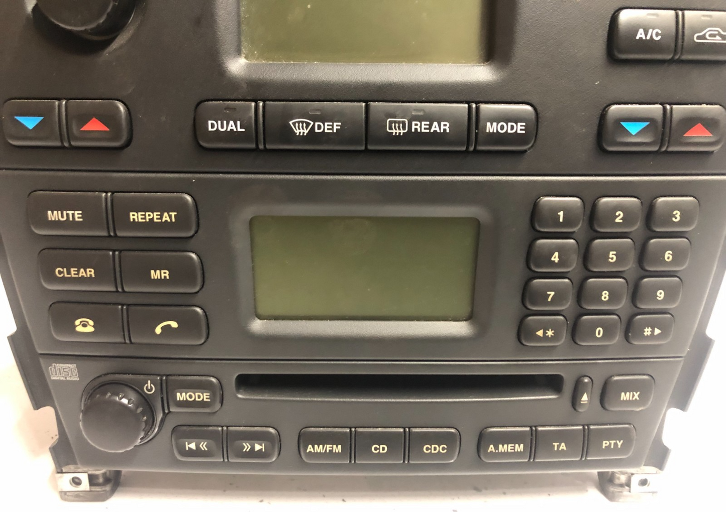 JAGUAR S-TYPE X200 STEREO RADIO CD PLAYER HEAD UNIT WITH AC CONTROL PANEL