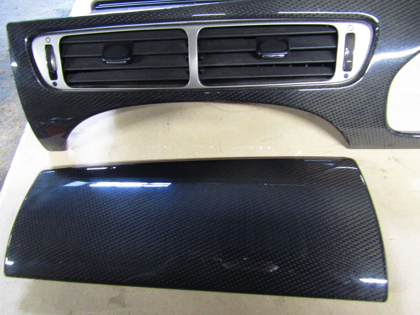 JAGUAR X TYPE X409 01-10 CARBON FIBRE DASHBOARD TRIM/VENTS SET 1X43-F045H48