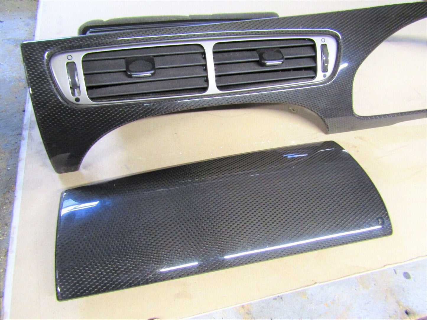 JAGUAR X TYPE X409 01-10 CARBON FIBRE DASHBOARD TRIM/VENTS SET 1X43-F045H48