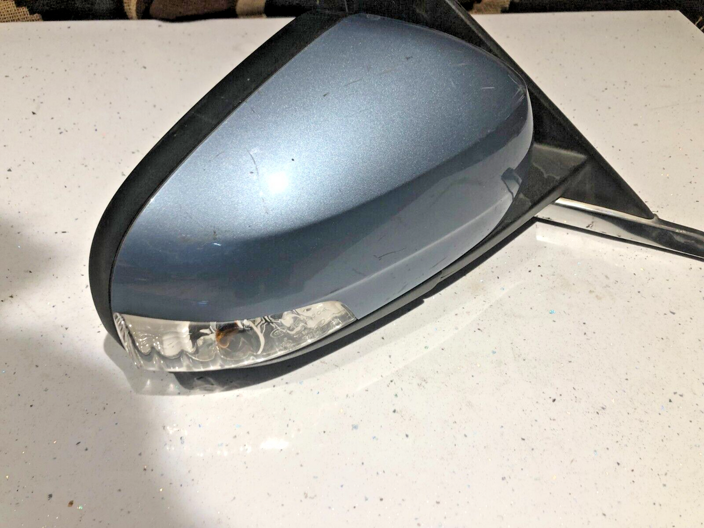 Jaguar XF X250 O/S DRIVERS DOOR WING MIRROR 10 WIRES -BLUE (JKE)