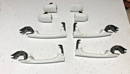 JAGUAR XF X250 -SET OF FRONT/REAR EXTERIOR DOOR HANDLES & BEZELS/COVERS IN WHITE