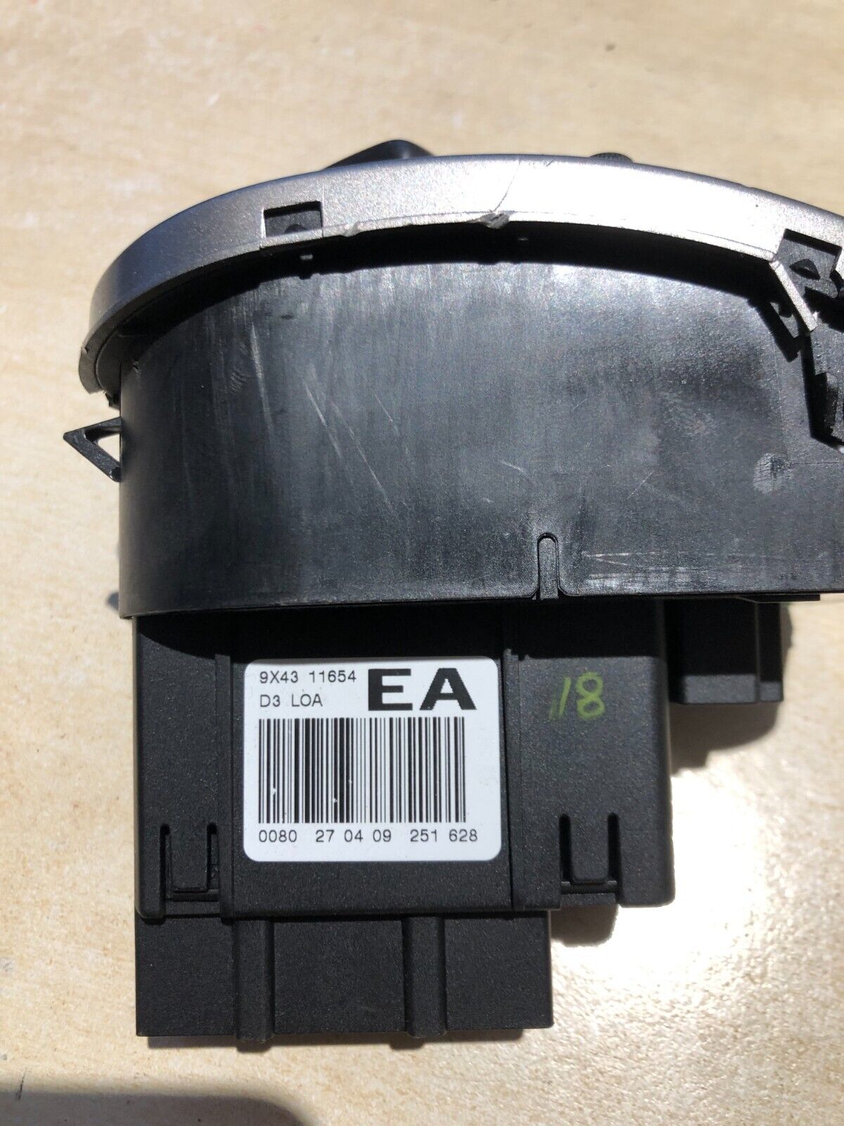 JAGUAR X TYPE HEADLIGHT SWITCH SILVER (WITH ODOMETER AND AUTO LIGHTS) 9X43 11654 EA