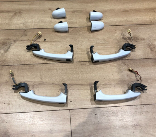 JAGUAR XF X250 SET OF FRONT/REAR EXTERIOR DOOR HANDLES & BEZELS/COVERS IN WHITE