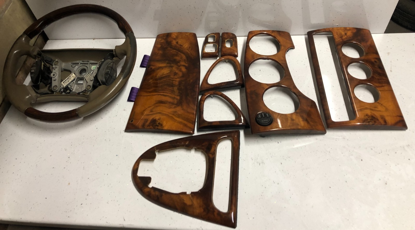JAGUAR XK8 XKR 96-06 DASHBOARD TRIM SET WOOD/STEERING WHEEL