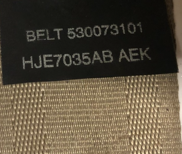 JAGUAR XK8 XKR 2000-2002 PASSENGERS SEAT BELT (COUPE/RHD) OATMEAL