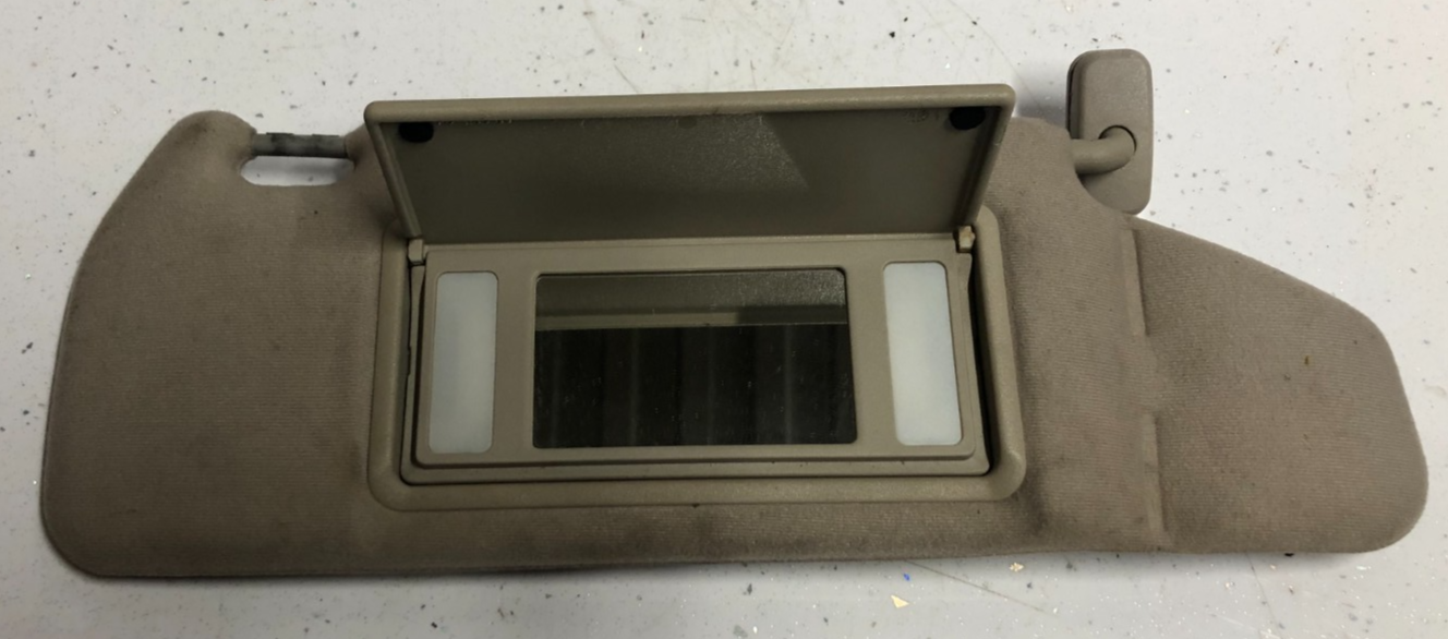 JAGUAR XK8 XKR 1996-2006 RIGHT ILLUMINATED SUNVISOR OATMEAL