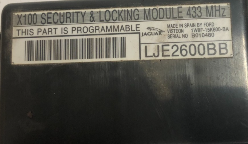 JAGUAR XK8 XKR 2000-2002 SECURITY LOCKING MODULE LJE2600BB (CONVERTIBLE)