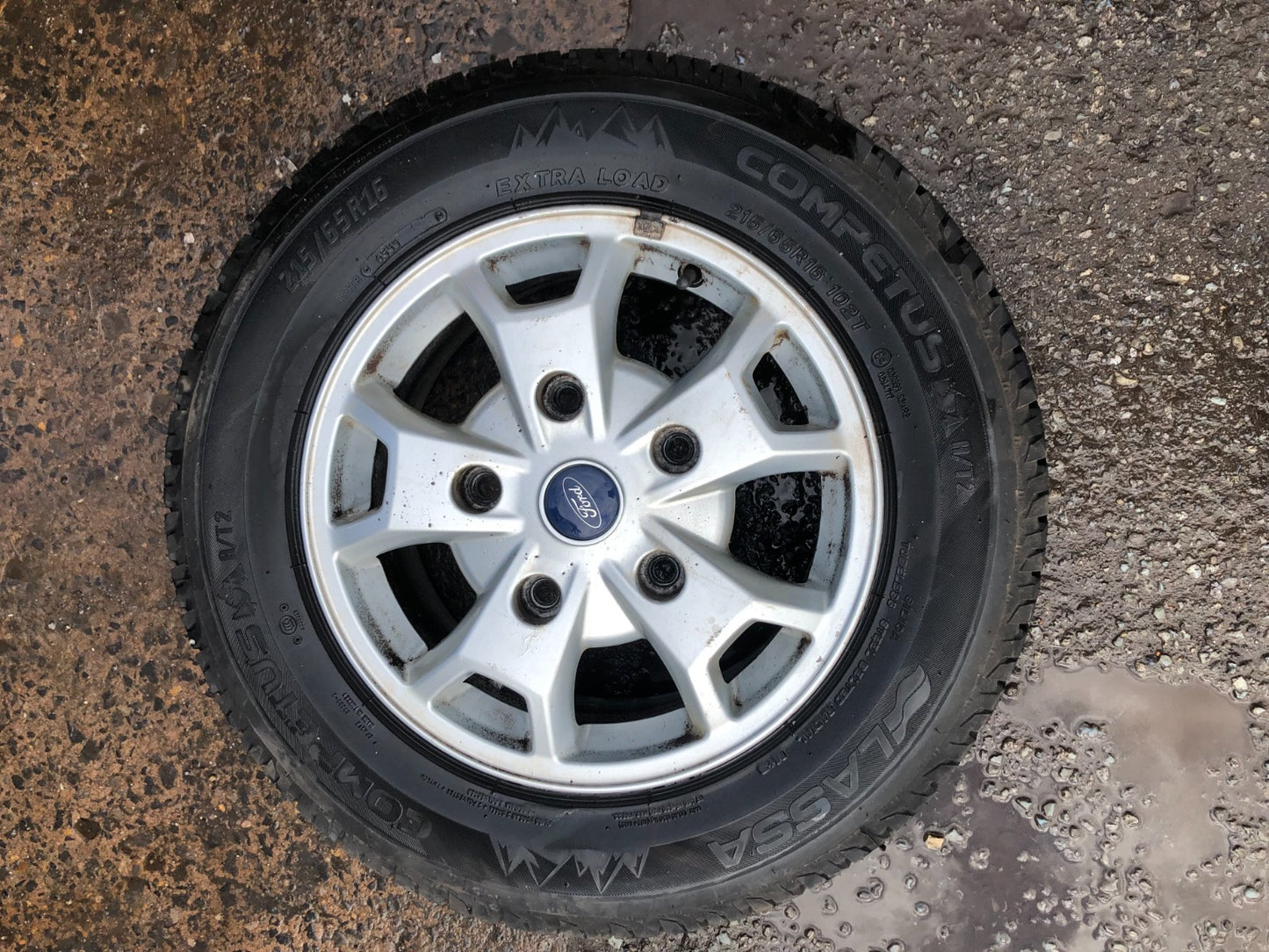GENUINE FORD TRANSIT CUSTOM 2015 16" 10 SPOKE ALLOY WHEEL & very good tyre