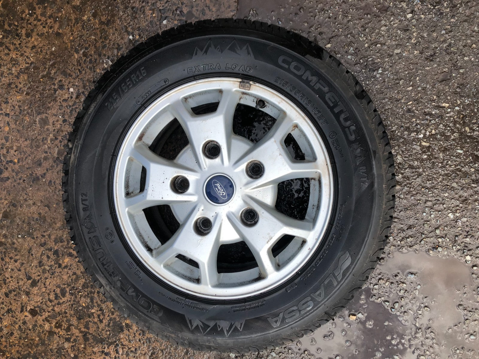 GENUINE FORD TRANSIT CUSTOM 2015 16" 10 SPOKE ALLOY WHEEL & very good tyre